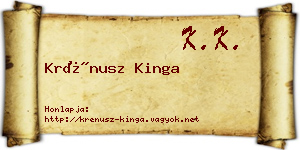 Krénusz Kinga névjegykártya